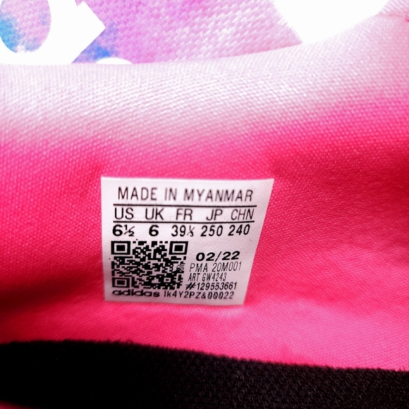 Adidas Slip On Tie Dye Gym Lite Racer Adapt 4.0, Girls size 6.5, New, White - Picture 3 of 9